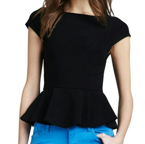 Alice + Olivia Tops - Alice + Olivia Ella peplum top silver